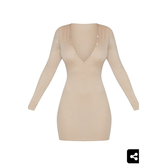 Stone Second Skin Button Down Bodycon Dress Size 2 NWT - Picture 5 of 5